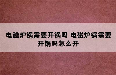 电磁炉锅需要开锅吗 电磁炉锅需要开锅吗怎么开